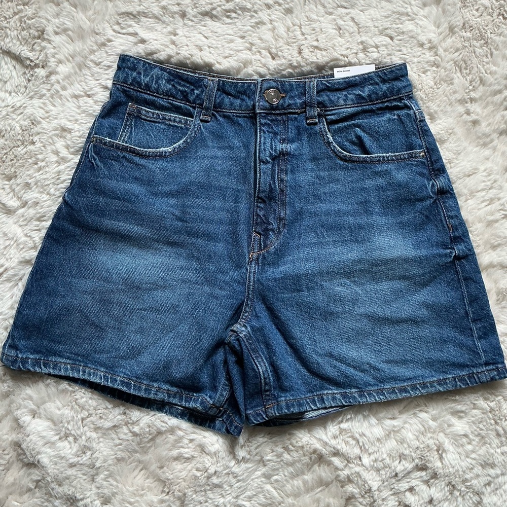 Zara Blue Jean Shorts Distressed Style